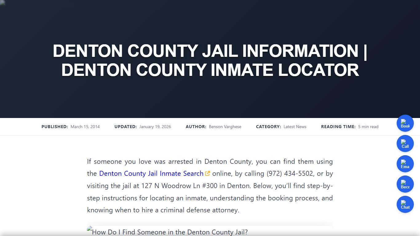 Denton County Jail Information Denton County Inmate Search