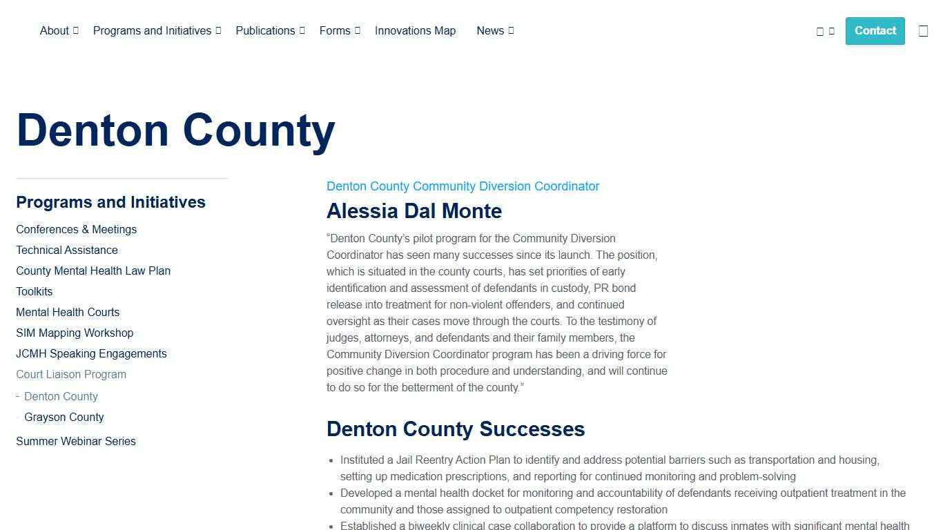 Denton County Texas Judicial Commission on Mental Health